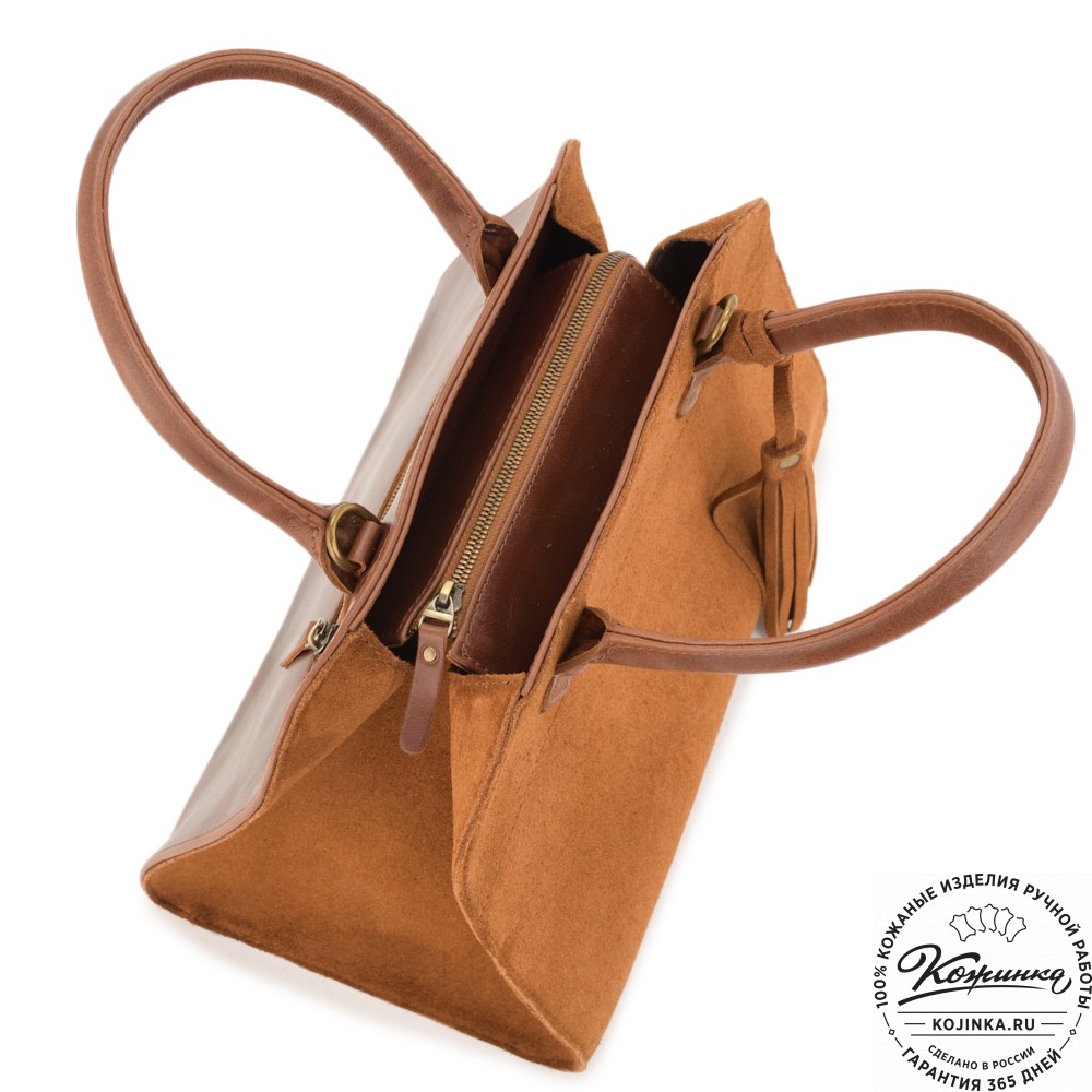 Женская кожаная сумка "Вирджиния" (рыжая)
