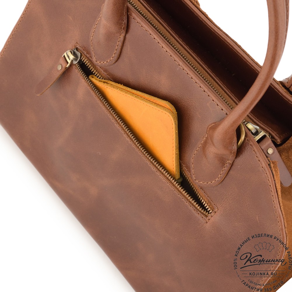 Женская кожаная сумка "Вирджиния" (рыжая)