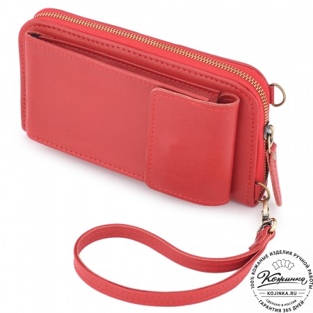 Кожаный клатч "Чукотка" (красный) 