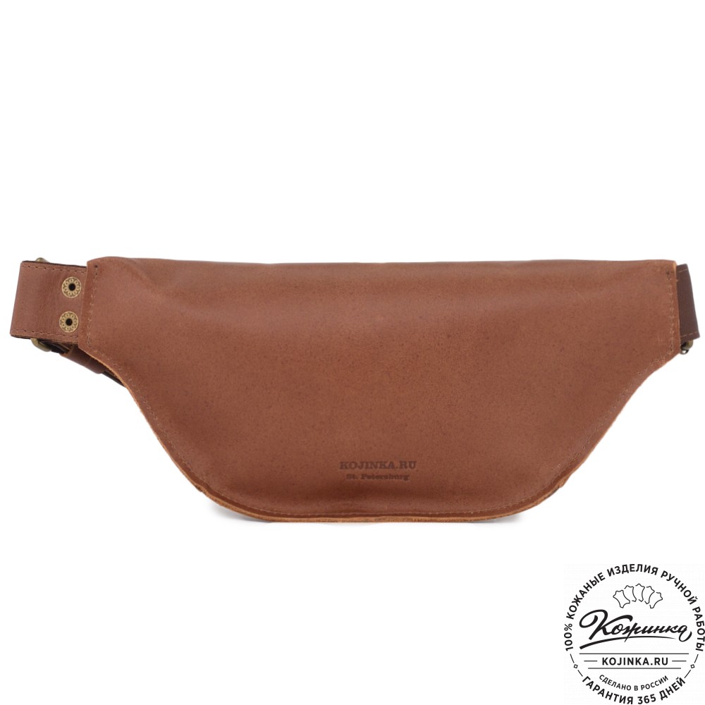Кожаная сумка на пояс "Марио" (коричневый)