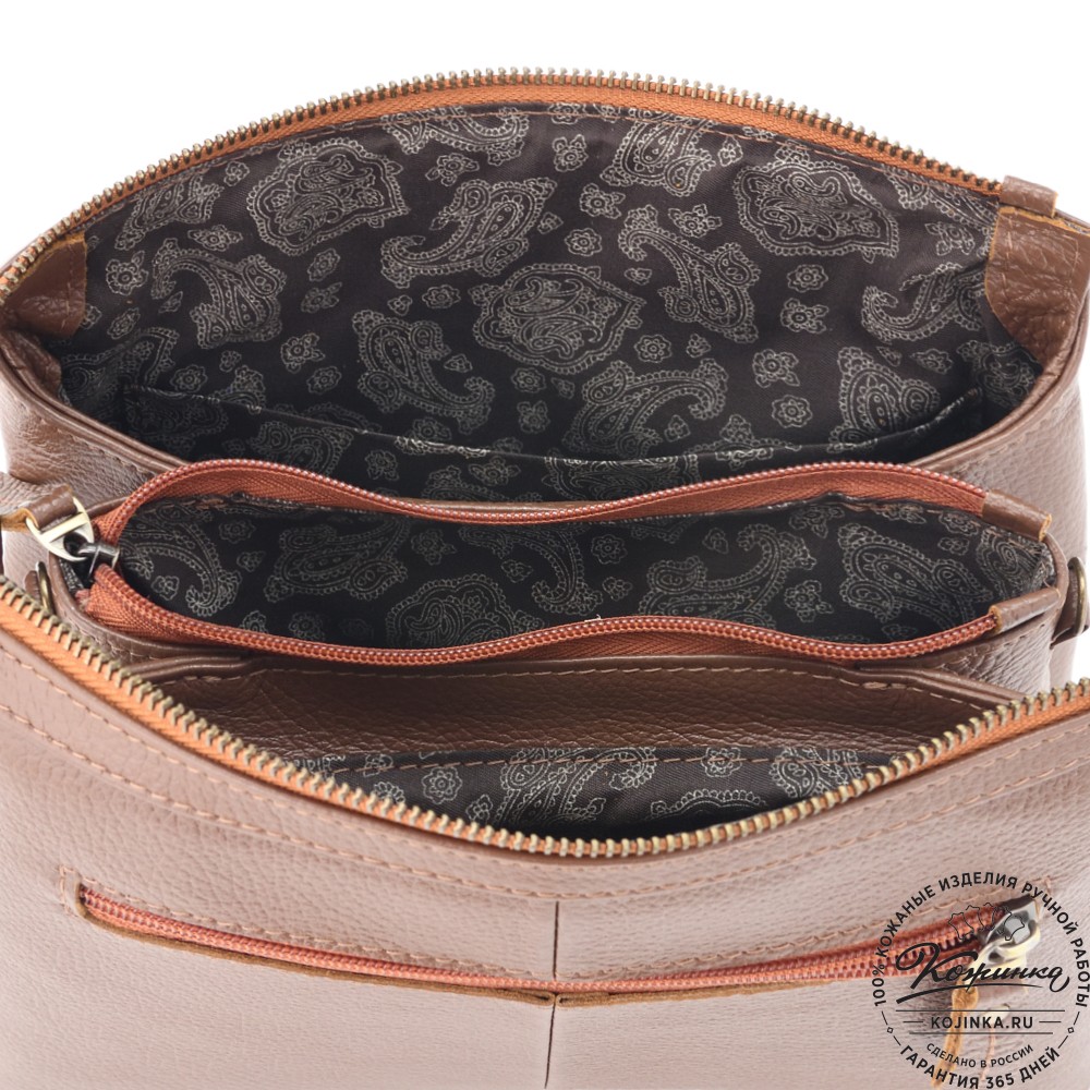 Женская кожаная сумка "Валери" (светло-коричневая)