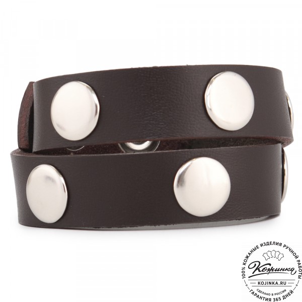 Кожаный браслет "Вегард" (тёмно-коричневый). фото 1
