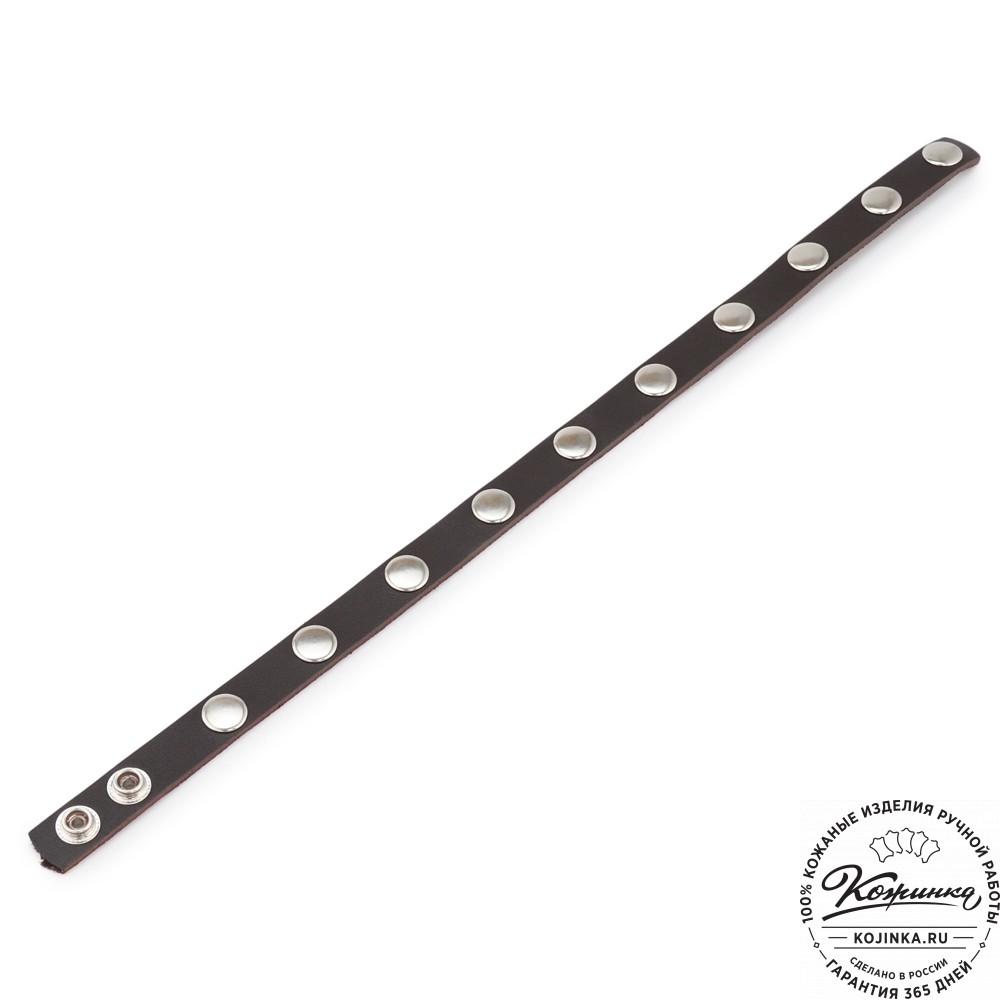 Кожаный браслет "Вегард" (тёмно-коричневый)