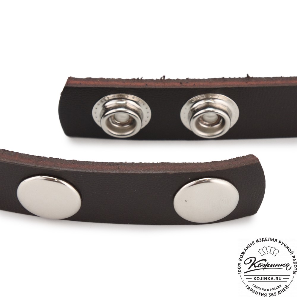 Кожаный браслет "Вегард" (тёмно-коричневый)