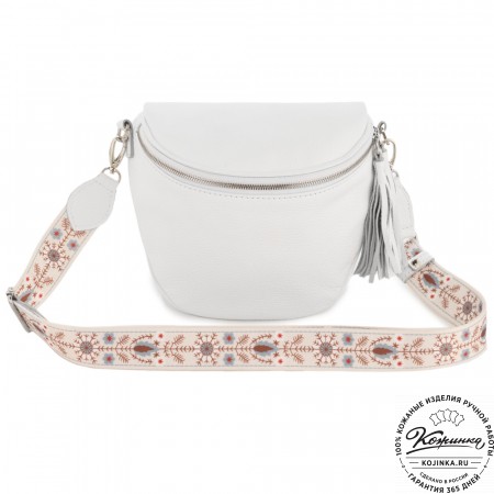 Женская кожаная сумка "Либерти" (белая)