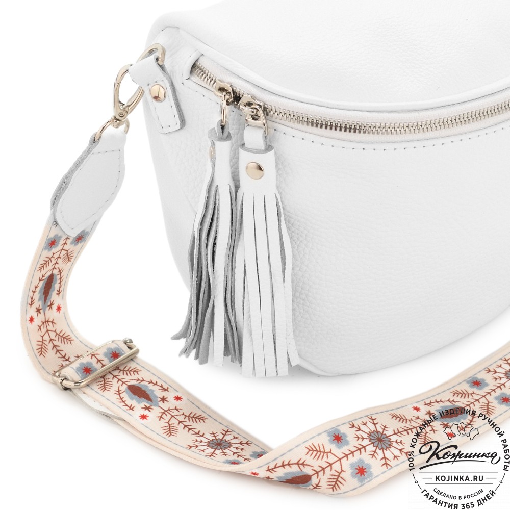 Женская кожаная сумка "Либерти" (белая)