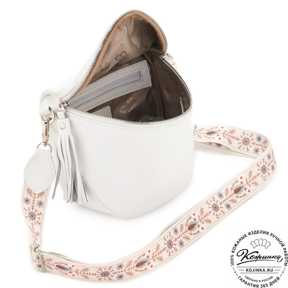 Женская кожаная сумка "Либерти" (белая)
