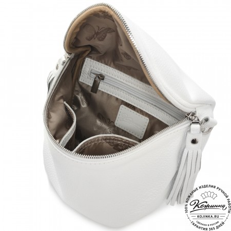 Женская кожаная сумка "Либерти" (белая)