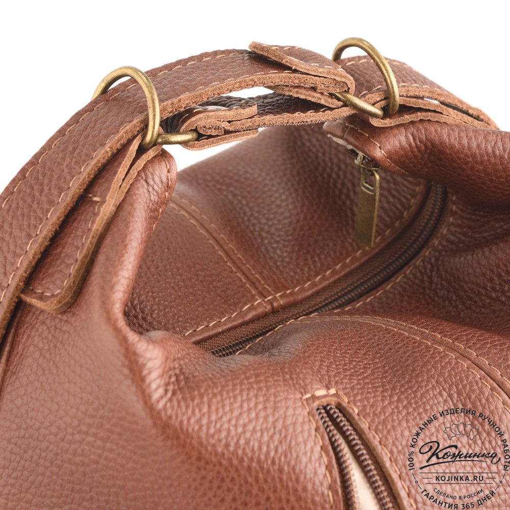 Женская кожаная сумка-рюкзак "Ника" (фактура коричневая)