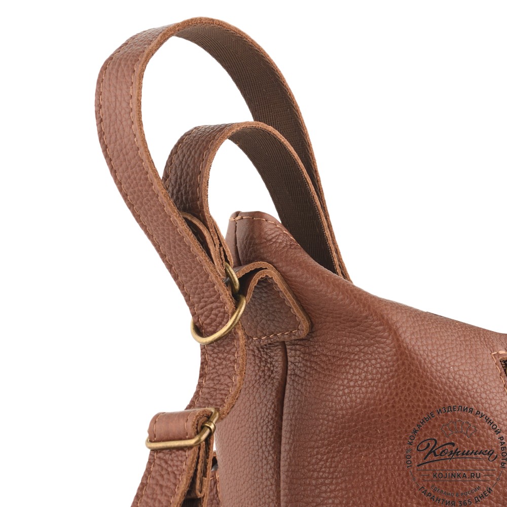 Женская кожаная сумка-рюкзак "Ника" (фактура коричневая)