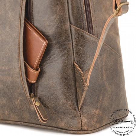 Кожаный рюкзак "Венгрия" (коричневый наппа)