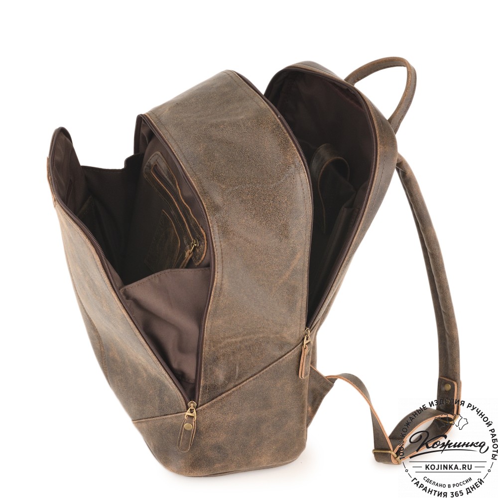 Кожаный рюкзак "Венгрия" (коричневый наппа)