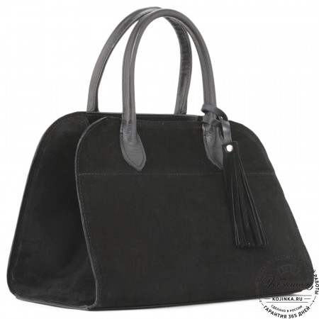 Женская кожаная сумка "Вирджиния" (черная)
