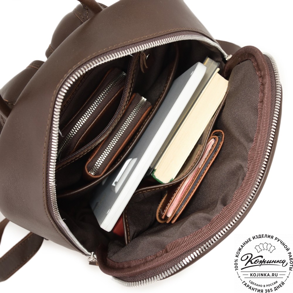 Кожаный рюкзак "Рамона" (коричневый)