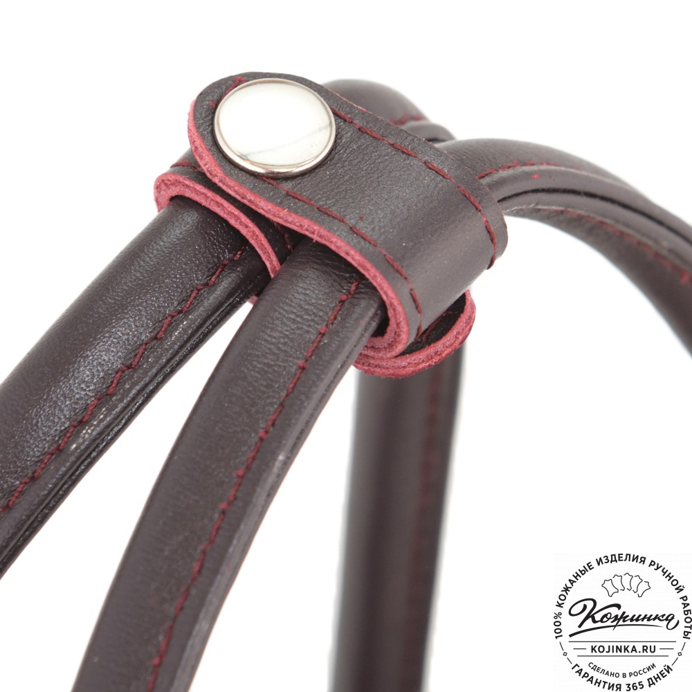 Женская кожаная сумка "Тамань" велюр (вишня)