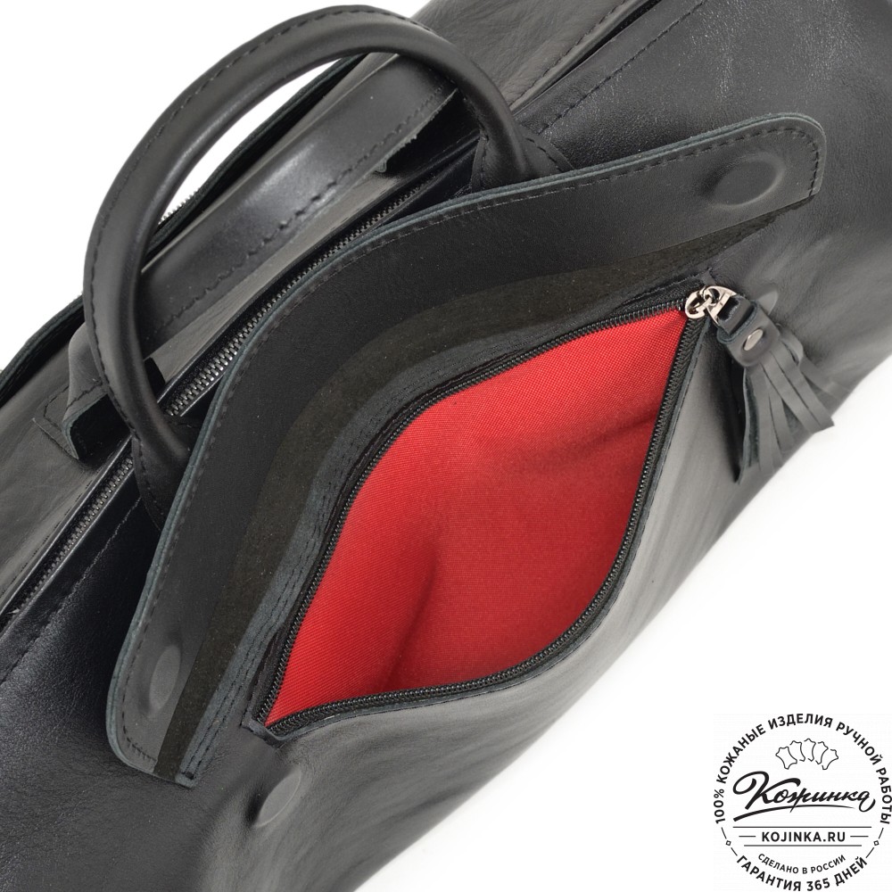 Женская кожаная сумка "Византия" (черная)