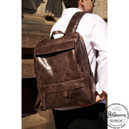 Кожаный рюкзак "Вена" (тёмно-коричневый антик)