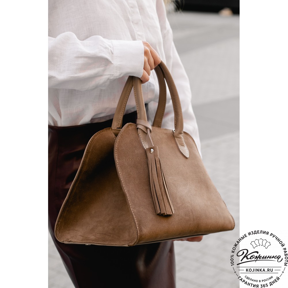 Женская кожаная сумка "Вирджиния" (вишня)