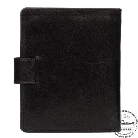 Кожаное портмоне "Пушкин" (чёрное)