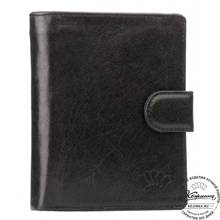 Кожаное портмоне "Пушкин" (чёрное)