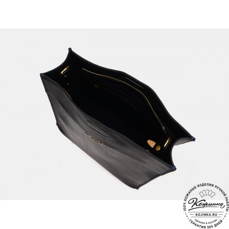 Женская кожаная сумка "Синтия" (чёрная гладкая кожа)