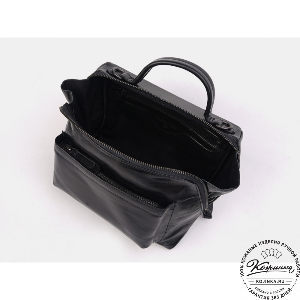 Женская кожаная сумка "Крис" (чёрная)