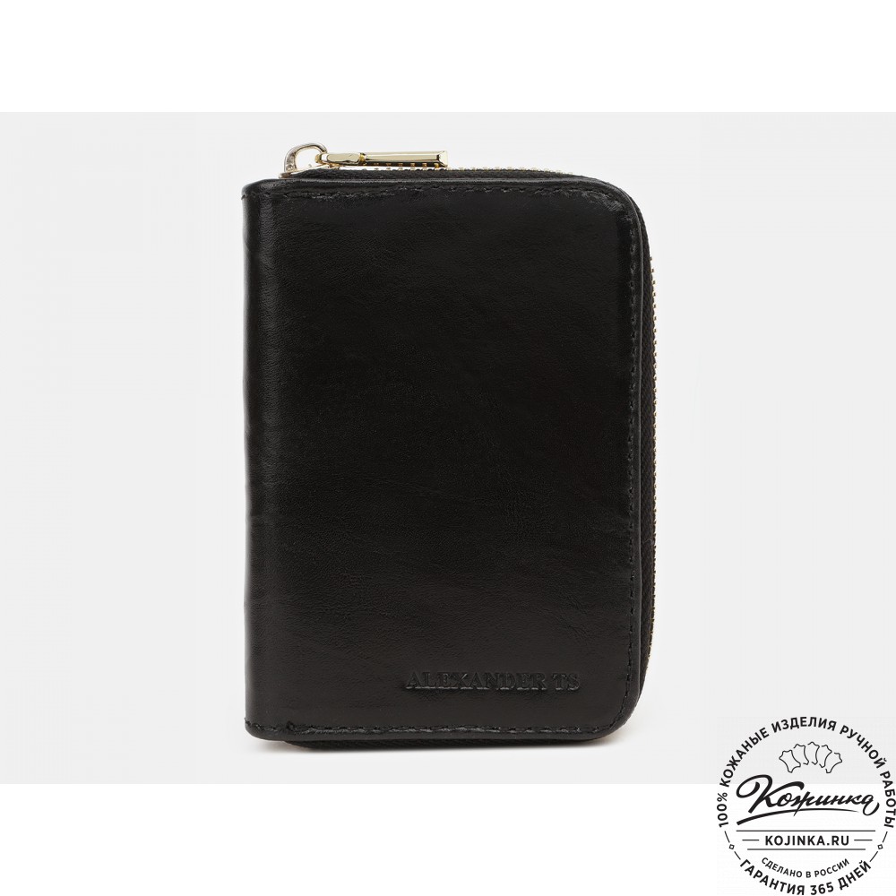 Кожаная визитница "Антарктида" (чёрная)