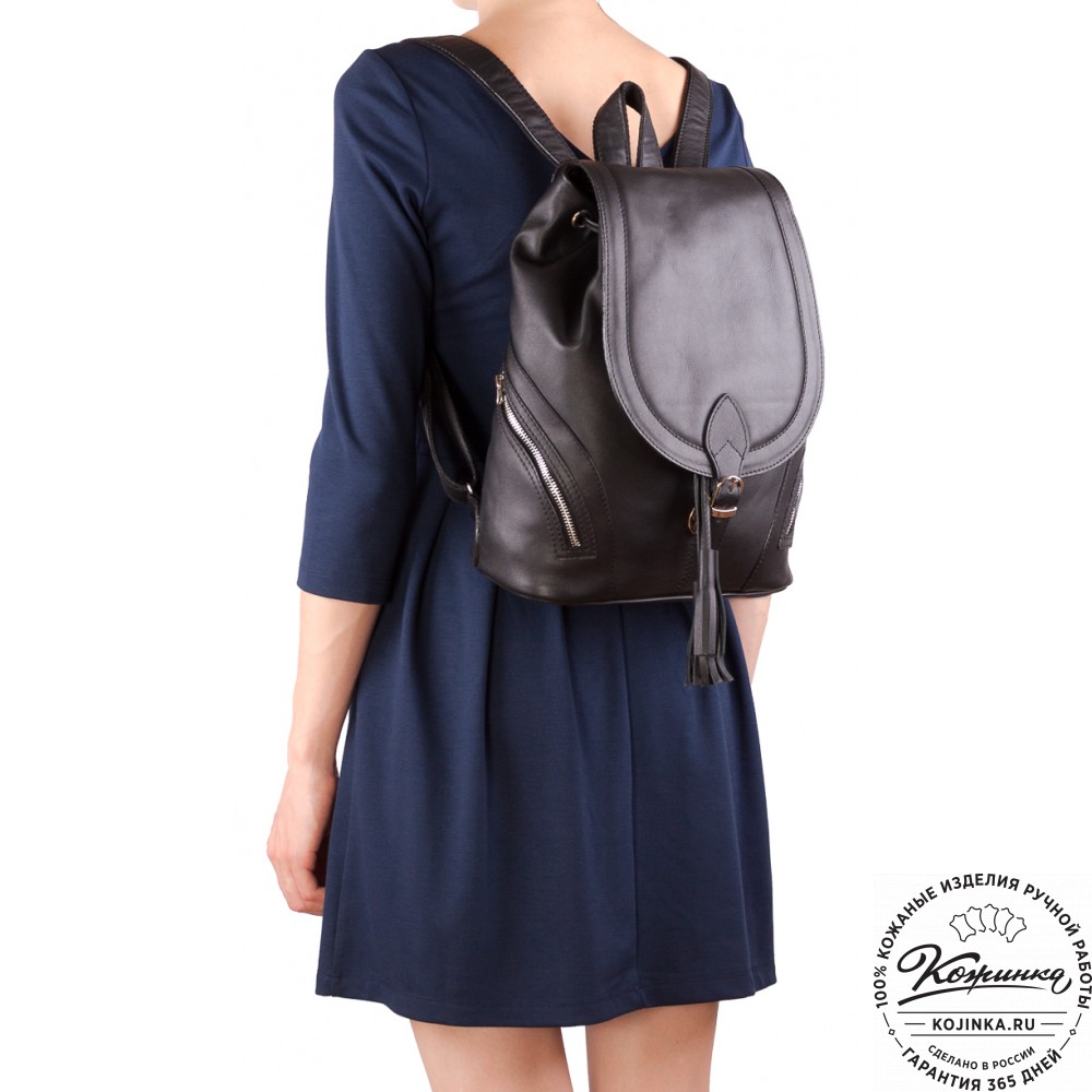 Кожаный рюкзак «Валлетта» (черный)