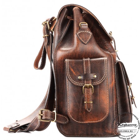 Кожаный рюкзак "Патриот" (коричневый эксклюзив)
