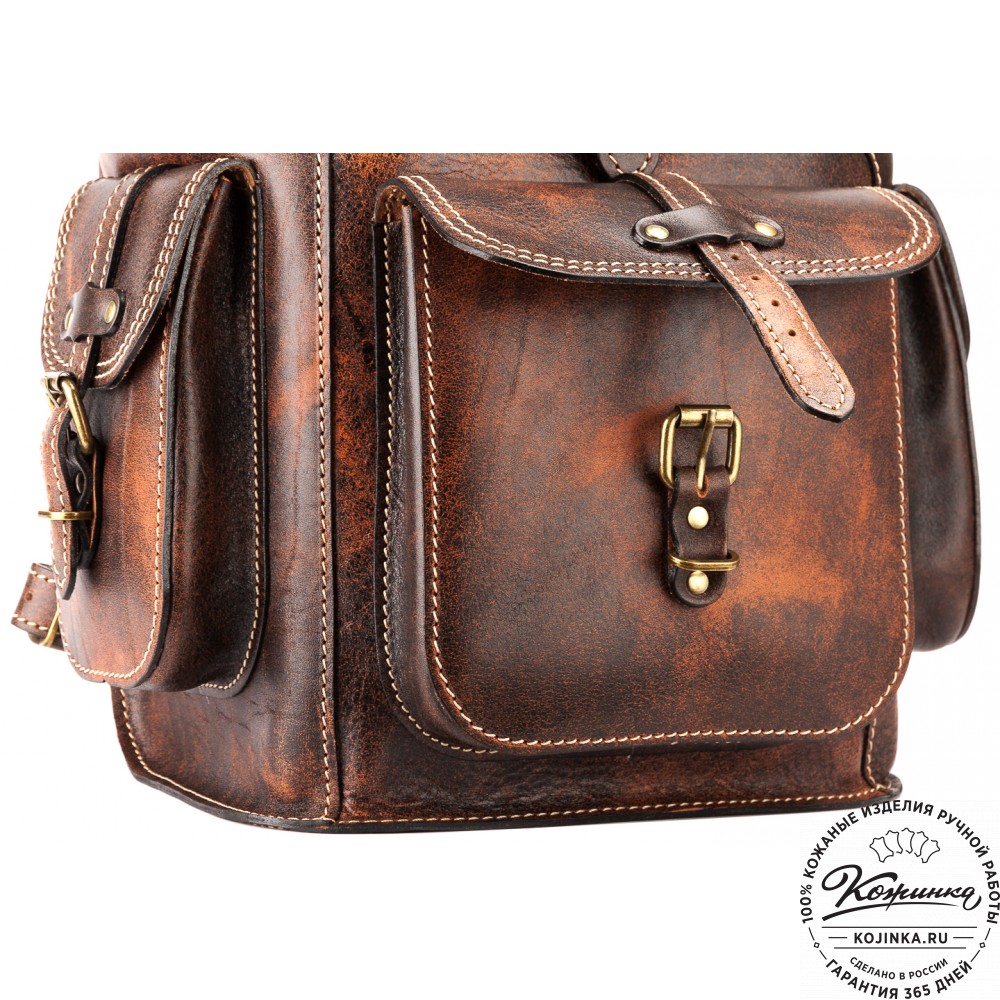 Кожаный рюкзак "Патриот" (коричневый эксклюзив)
