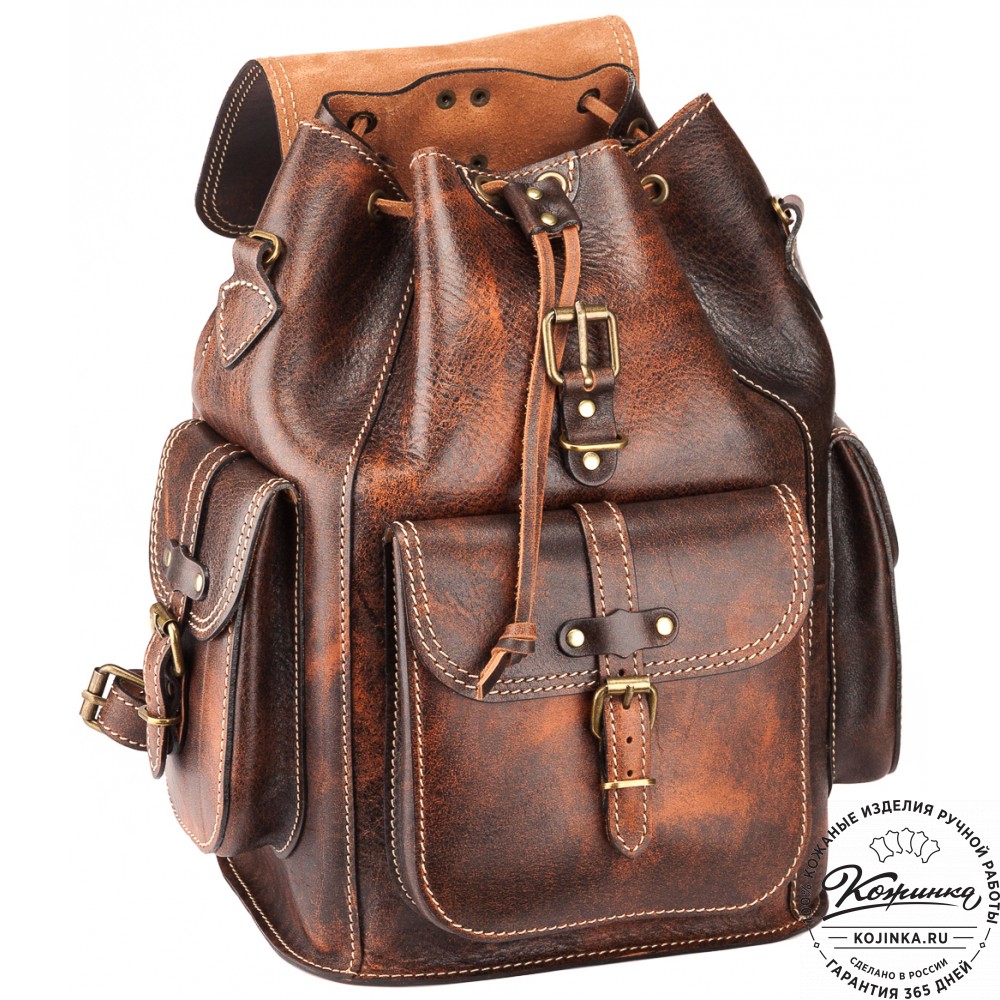 Кожаный рюкзак "Патриот" (коричневый эксклюзив)
