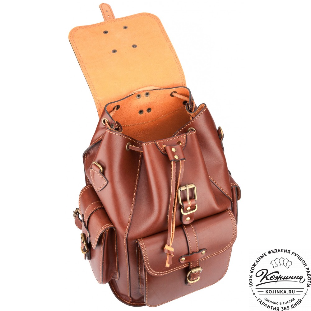 Кожаный рюкзак "Патриот" (коричневый)