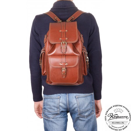 Кожаный рюкзак "Патриот" (коричневый)