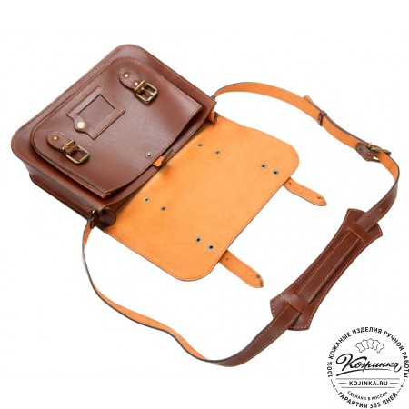 Кожаный портфель "Сатчел"  (коричневый)
