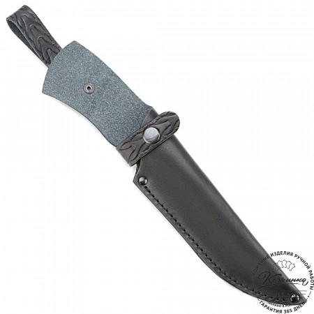 Кожаные ножны для ножа традиционные - клинок 17 см (черные)