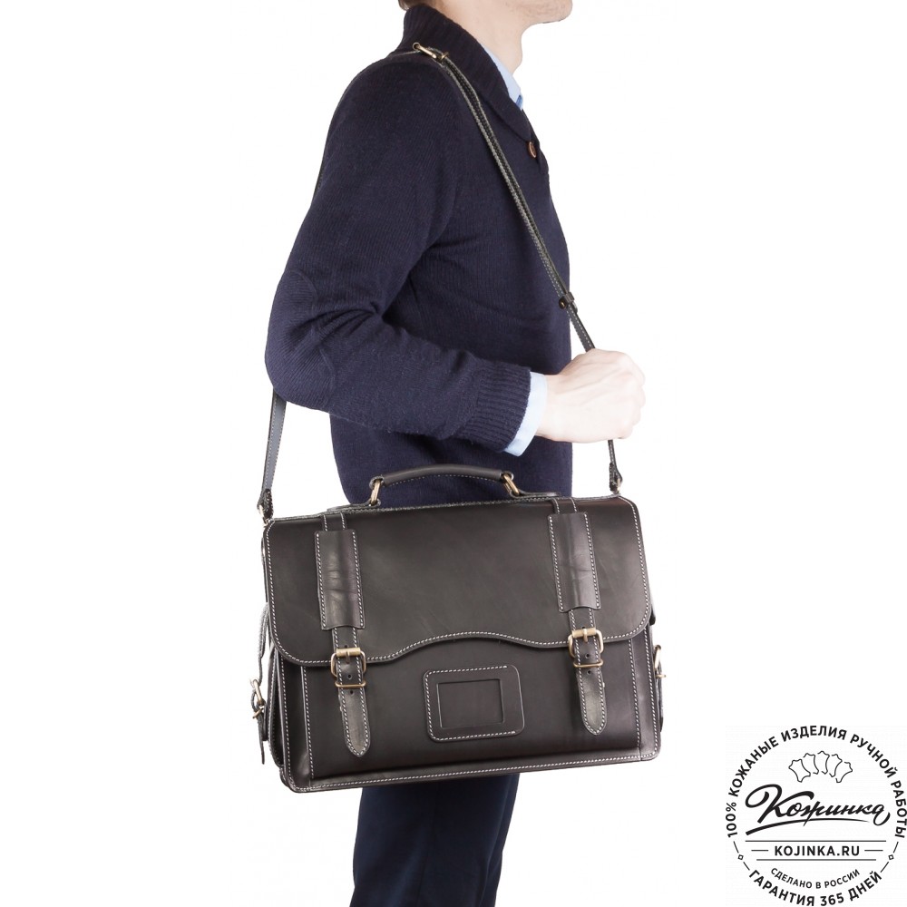 Кожаный портфель-кофр "Адъютант" (тёмно-коричневый)