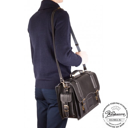 Кожаный портфель-кофр "Адъютант" (тёмно-коричневый)