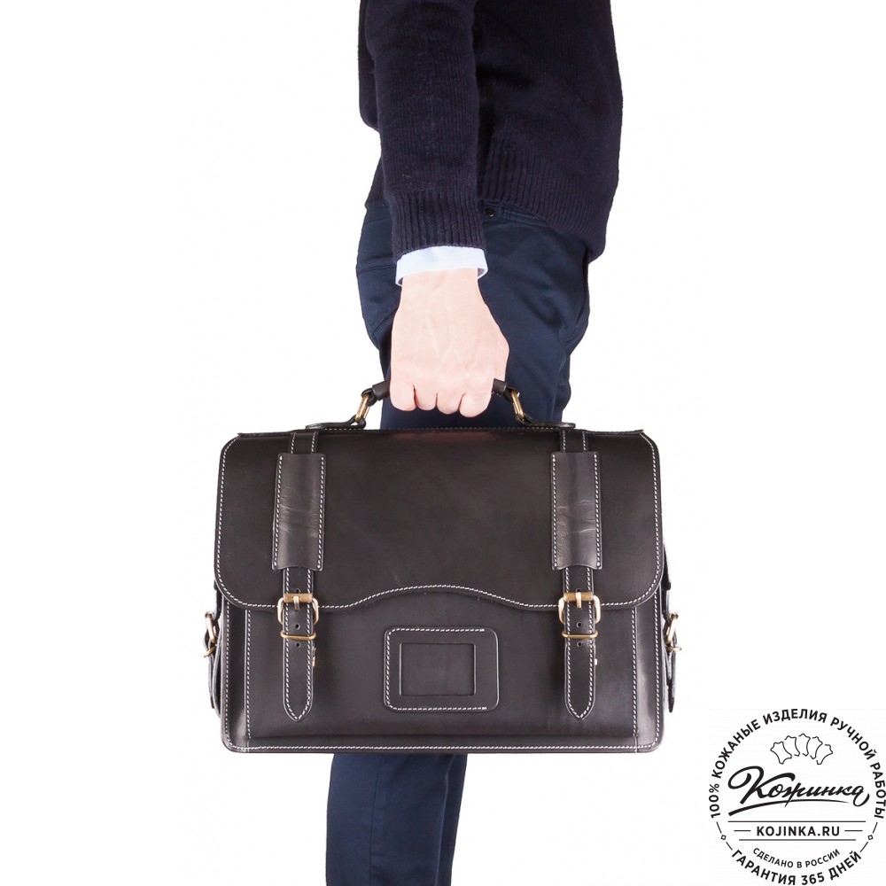 Кожаный портфель-кофр "Адъютант" (тёмно-коричневый)