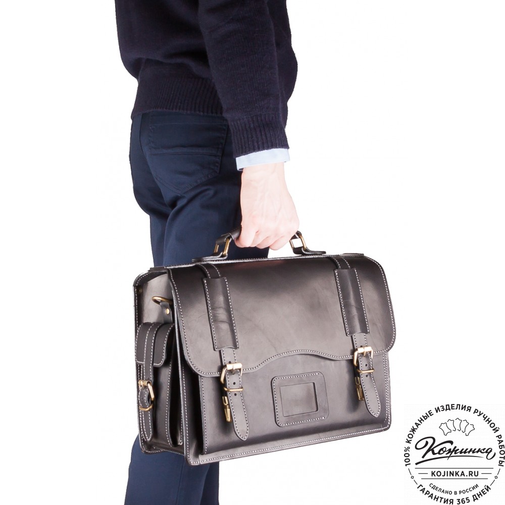 Кожаный портфель-кофр "Адъютант" (тёмно-коричневый)