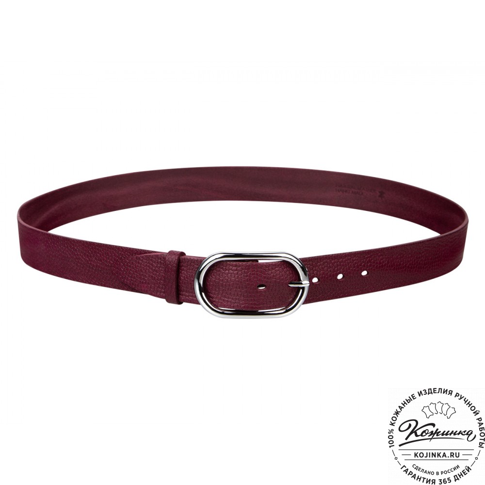 Кожаный ремень B40-1306 (бордо)