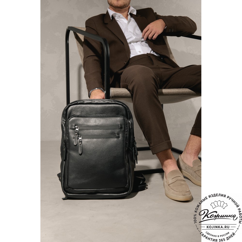 Мужской кожаный рюкзак "Джарвис" (коричневая наппа)