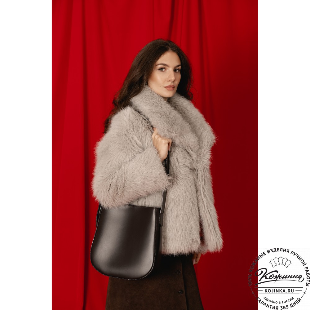 Женская кожаная сумка "Кантри" (темно-коричневый)