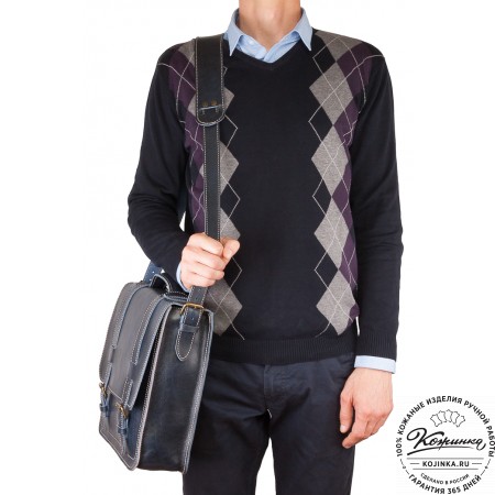 Кожаный портфель "Тесла" (старение коричневое)