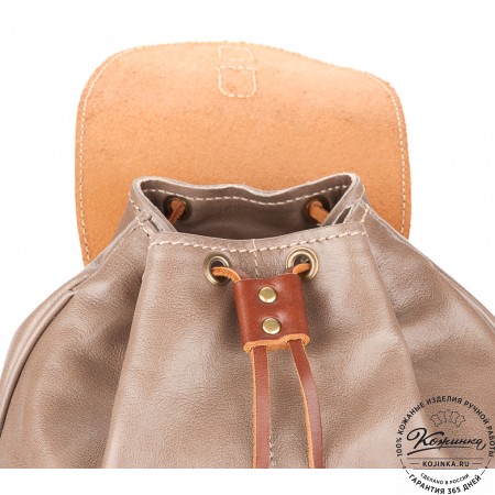 Кожаный рюкзак "Пилот" (оливково-серый)