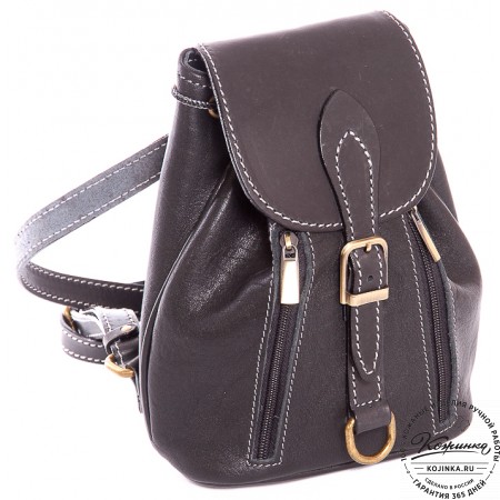 Женский кожаный рюкзак "Колибри" (черный)