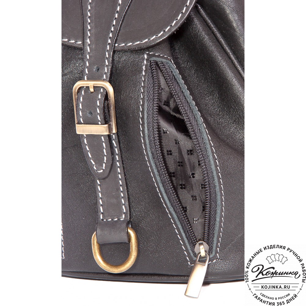 Женский кожаный рюкзак "Колибри" (черный)