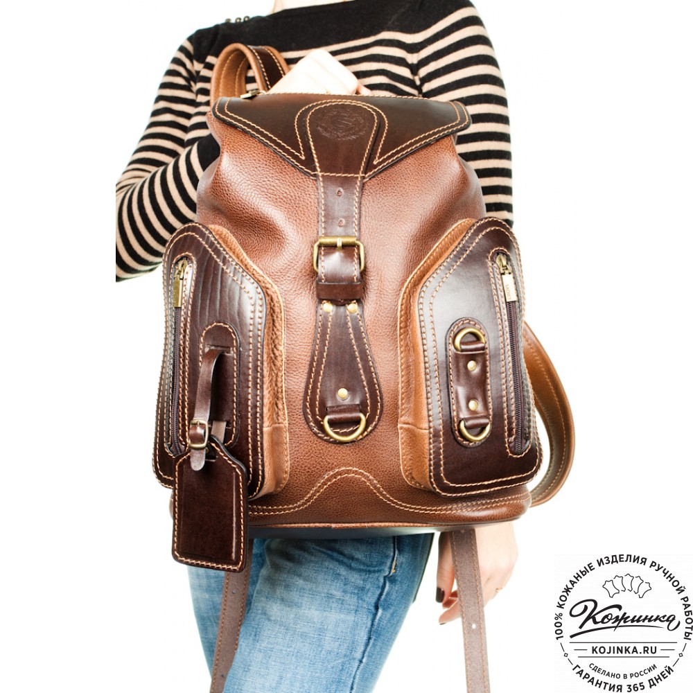 Кожаный рюкзак "Стиль 2" (чёрный)