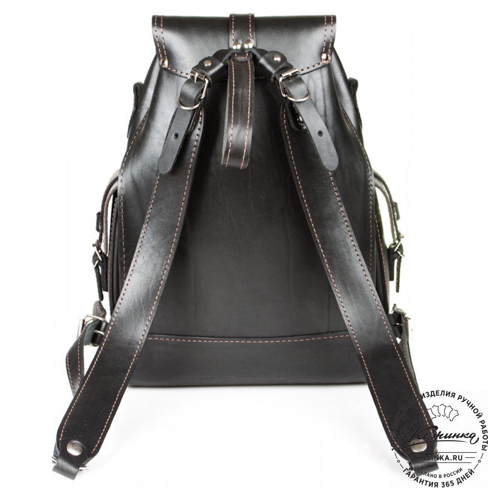 Кожаный рюкзак "Патриот" (чёрный)