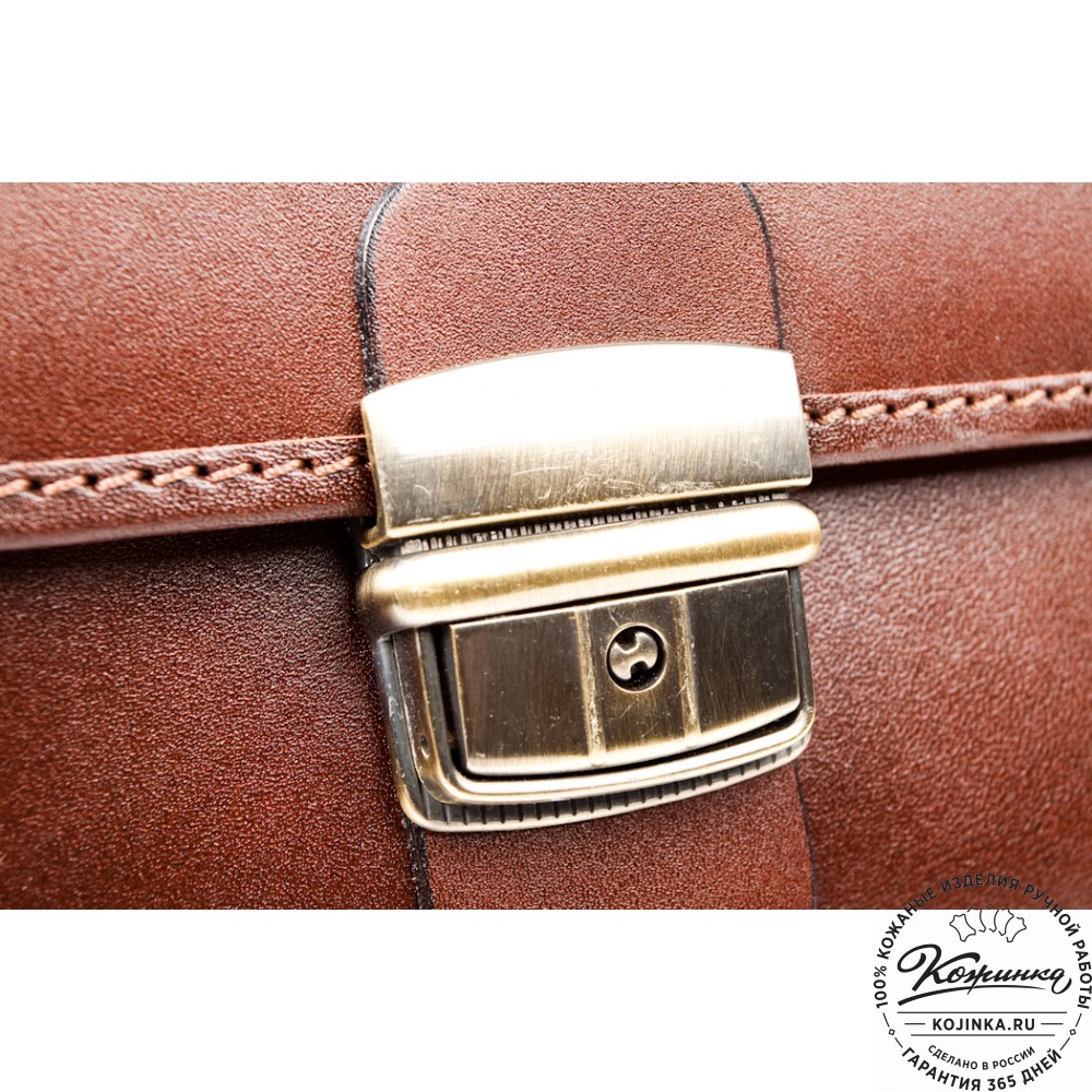 Кожаный деловой портфель "Адвокат-2" (коричневый)