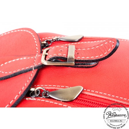 Женский кожаный рюкзак "Жоли" (красный)